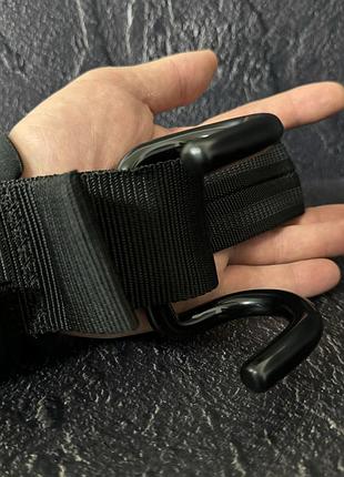 Крюки для подтягивания и тяги на запястья с лямками для тяги (2шт) sp-sport ta-8019 черный