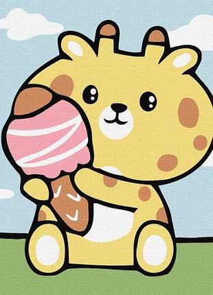 Картина по номерам (для детей) "великолепный жираф" 18х18 см