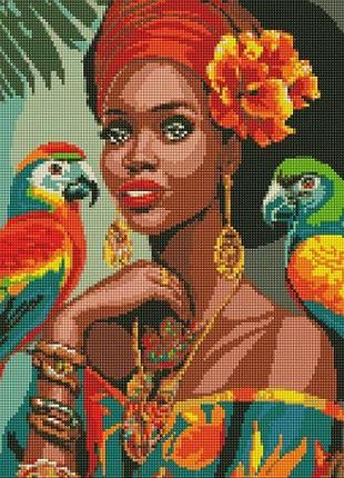 Алмазная мозаика "африканская принцесса" 40х50 см