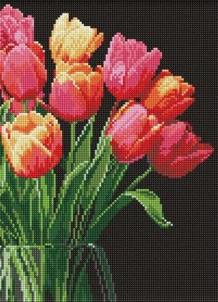 Набір з алмазною мозаїкою "аромат тюльпанів" 30х40см