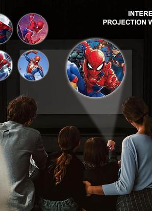 Детские наручные часы с 3d проектором "black spiderman (человек-паук)" в оригинальной упаковке