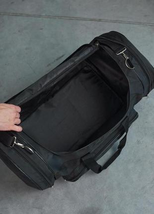 Дорожня сумка чорна reebok, чорне лого (велика)5 фото