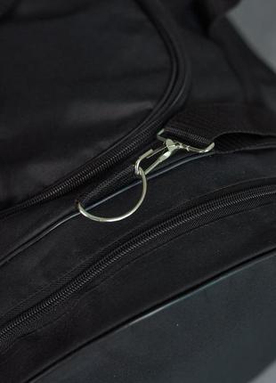Дорожня сумка чорна reebok, чорне лого (велика)8 фото
