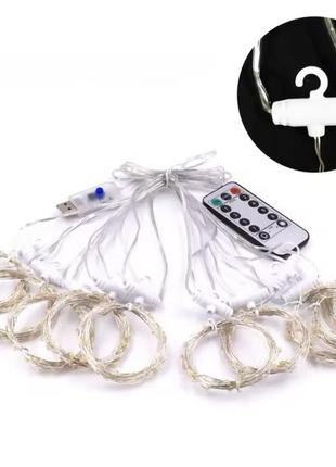 Новогодняя гирлянда штора на окно 3х2 м 200 led на usb5 фото