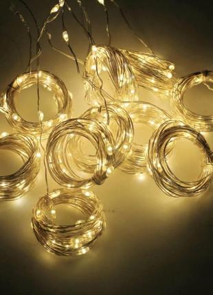 Новогодняя гирлянда штора на окно 3х2 м 200 led на usb4 фото