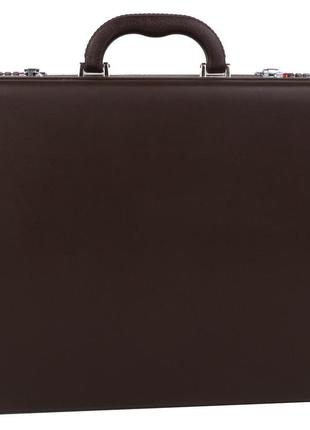 Елегантний кейс, дипломат з екошкіри 44х33х10 см portfolio коричневий (2000002819769)3 фото