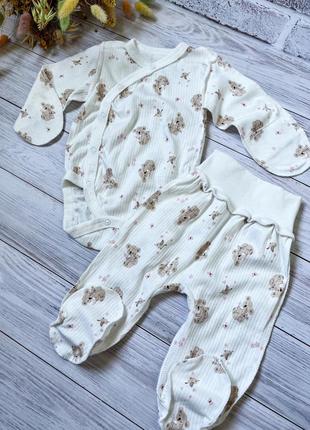 Комплекты в рубчик для новорожденных