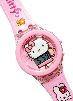 Детские наручные часы с подсветкой "hello kitty (хеллоу китти)" в оригинальной упаковке