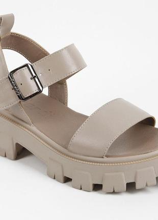 Босоніжки жіночі шкіряні 339498 р.39 (24) fashion бежевий