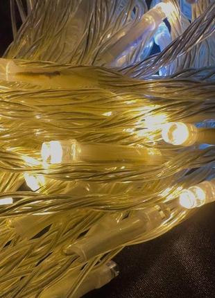 Світлодіодна гірлянда-завіса прозорий дріт 320 led magic lights ліхтарики 3 х 3 м 8 режимів мульти