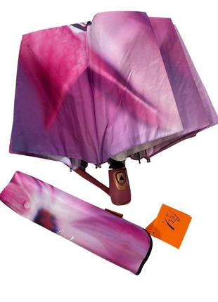 Зонт женский полуавтоматический  frei regen с цветочным принтом5 фото
