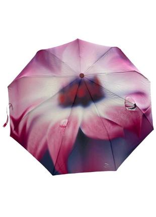 Зонт женский полуавтоматический  frei regen с цветочным принтом