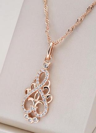 Цепочка+подвеска (медицинское золото с пробой 585)