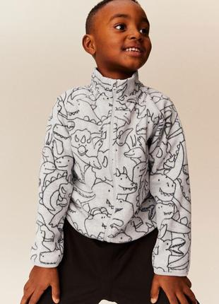 2-4/4-6/6-8/8-10 лет h&amp;m новая фирменная кофточка кофта толстовка флисовая флиска динозавры3 фото