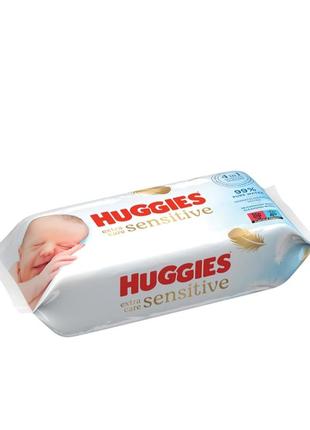 Детские влажные салфетки huggies pure extra care 56 шт