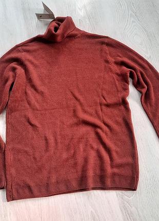 Водолазка гольф свитер в рубчик с горлом батал tu 16  р.54-52