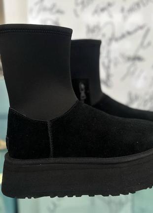 Ugg classic dipper black угги на платформі на резинці 36 37 38 39 40 41