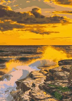 Картина по номерах "західна сонця на морі" (ba0030)