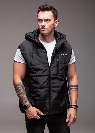 Мужской утепленный жилет черный