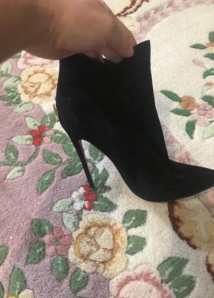 Замшевые натуральные ботинки, ботильоны