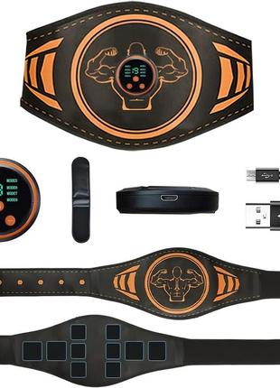 Тренажер для мышц sielife abs trainer унисекс ems, пояс для тонуса мышц abs для скульптурирования, 8 режимов,