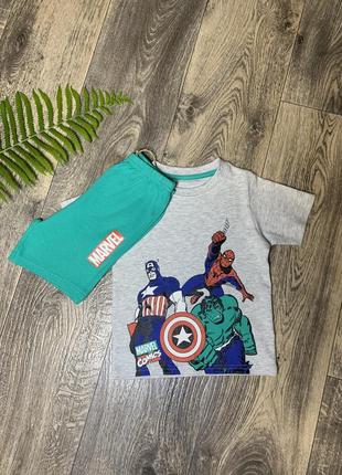Детский летний костюм (шорты и футболка) для мальчика 92 см primark marvel
