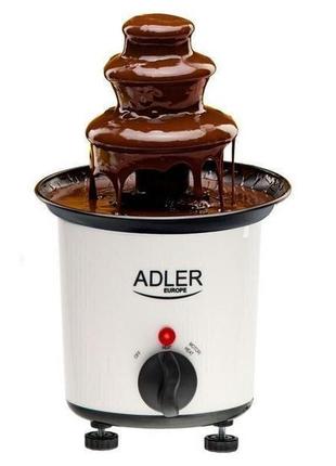 Шоколадный фонтан adler ad 4487 (30 вт, до 200мл шоколада, до 80°c, подвижные ножки, качественный, компактный)