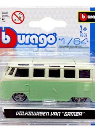 Машинка металева (колекційна) "volkswagen van: samba", оливковий