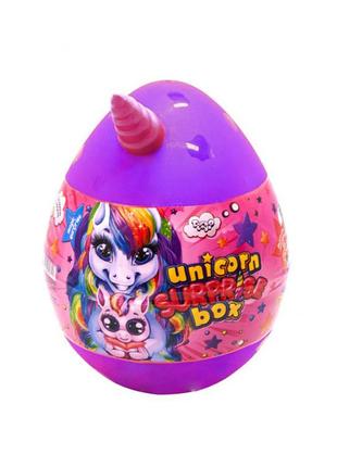 Набір для творчості в яйці "unicorn surprise box" usb-01-01u для дівчинки  фіолетовий