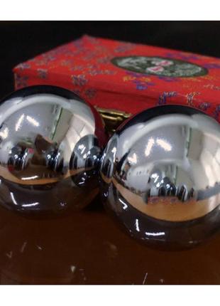 Масажні кулі баодинг пари d=5,3 см. нікель, східна медицина, йога, кулі баодинг