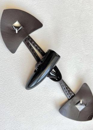 Застібка «клевант» шкіряна стандарт 45/17мм коричнева еко шкіра