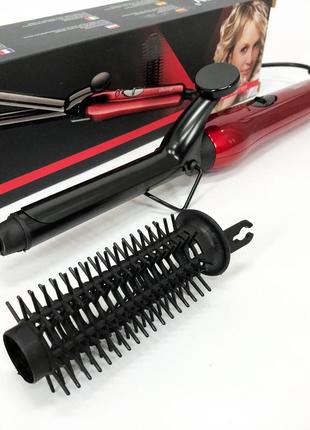 Праска для волосся gemei gm-2906, прилад для завивки волосся, плойка для прикореневого об'єму, плойка