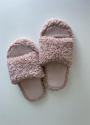 Капці хатні, тапочки мʼякі тедді new look рожеві 40-41