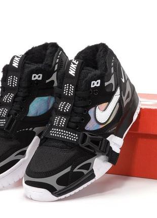 Зимние мужские кроссовки nike air trainer 1 sp black white (мех) 40-41-42-43-44-45