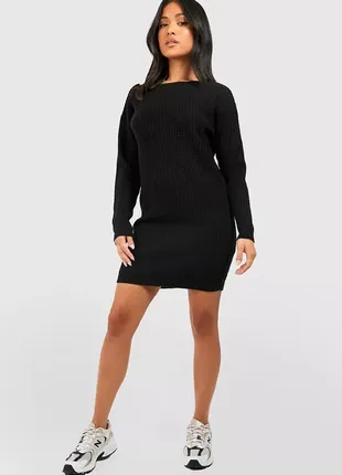 Міні-сукня в'язана з v-подібним вирізом на спині boohoo