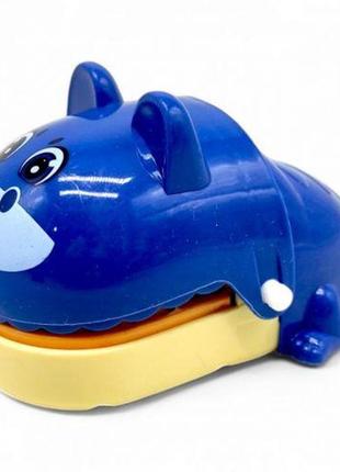 Іграшка-кусачка "зубастик: песик бульдог", міні, (синій)