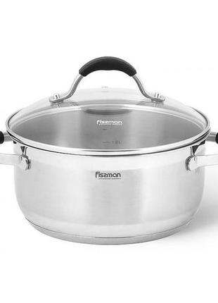 Кастрюля fissman magnifika 2.1л с силиконовыми накладками на ручках