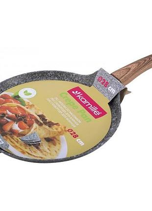Сковорода блинная kamille grey marble ø28см индукционная с антипригарным покрытием