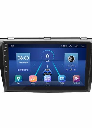 Штатна магнітола 9" lesko для mazda 3 i (bk) рестайлінг 2006-2009 6/128gb 4g wi-fi gps top мазда