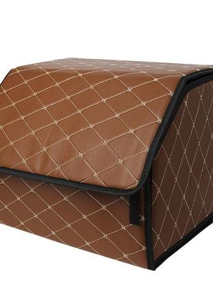 Автомобильный органайзер zwx-002 brown-gold компактный вместительный два отдела для хранения на липучке с