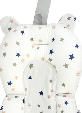 Матрацик килимок для дитини у ванночку з кріпленнями bestbaby 330p white stars2 фото