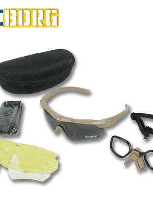 Тактичні окуляри polarized uv400 c5 з 3 лінзами та койот оправа