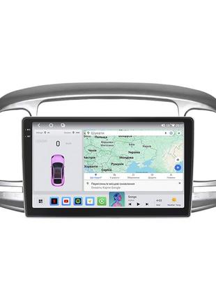 Штатная магнитола 9" lesko для hyundai accent iii 2006-2011 4/64 qled carplay 4g wi-fi gps 360 prime 2шт