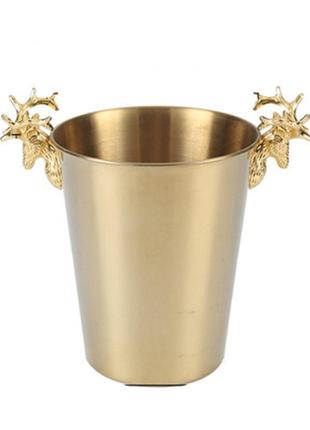 Кулер resteq 5л из нержавеющей стали для охлаждения бутылок, подставка под алкоголь, золотого цвета