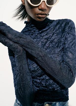 Топ із жатого трикотажу zara