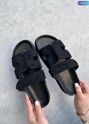 Шлепанцы черный замш в стиле эрме🌺