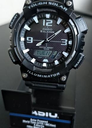 Часы на солнечной батарее casio aq-s810w tough solar