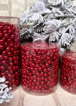 Намисто пластикове, новорічна прикраса 10 м, d 0,6 см