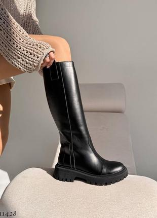 Женские кожаные сапоги еврозима