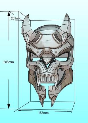 Маска жнеця пекельне полум'я reaper hellfire mask overwat конструктор з картону паперкрафт papercraft ігровий персонаж 3д фігура